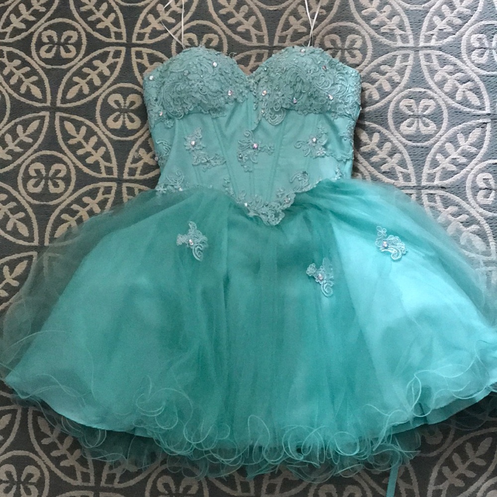 Teal party dress (Size: S)